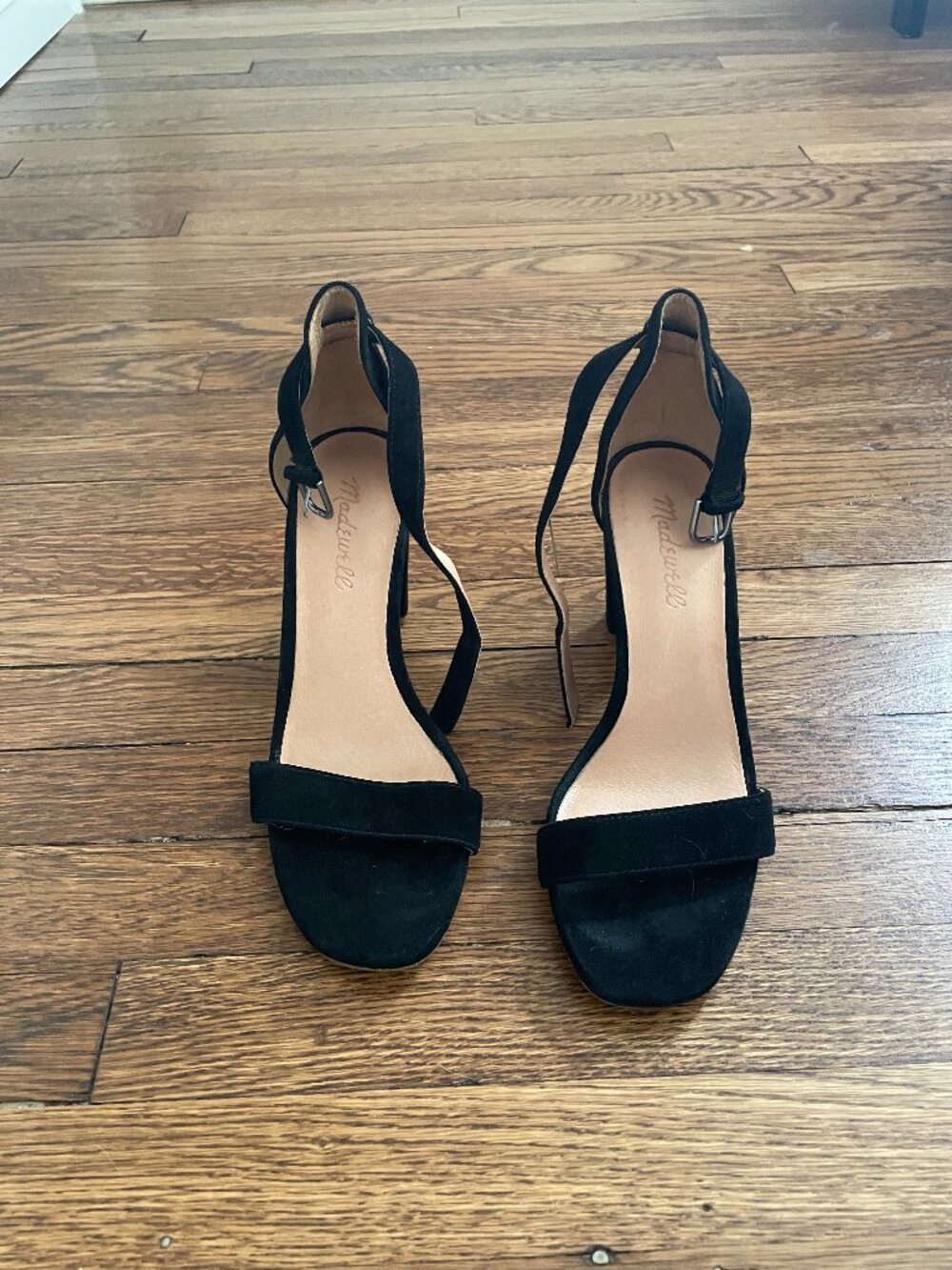 Madewell Black velvet heels